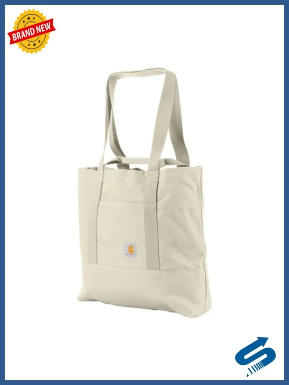 18L Firm Duck Cotton Tote Bag Convertible Hand & Shoulder Straps
